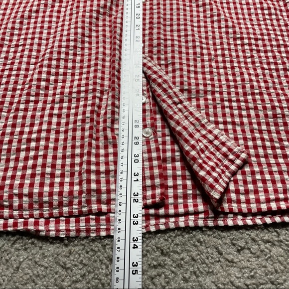 Orvis Short Sleeve Shirt Soft Cotton Check Red Mens Large - Picture 10 of 12